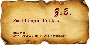 Zwillinger Britta névjegykártya